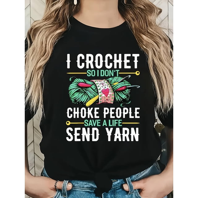 Women'S Chic Letter-printed T-shirt Comfortable Fashion Casual Short-sleeved Round Neck Everyday Wear Topv Tee For Adult, Men, Women, Teen, Teenager, Adolescent, Youth