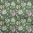 thumbnail image 1 of oneOone Rayon Green Fabric Kids Princess Castle Sewing Craft Projects Fabric Prints By Yard 56 Inch Wide, 1 of 4