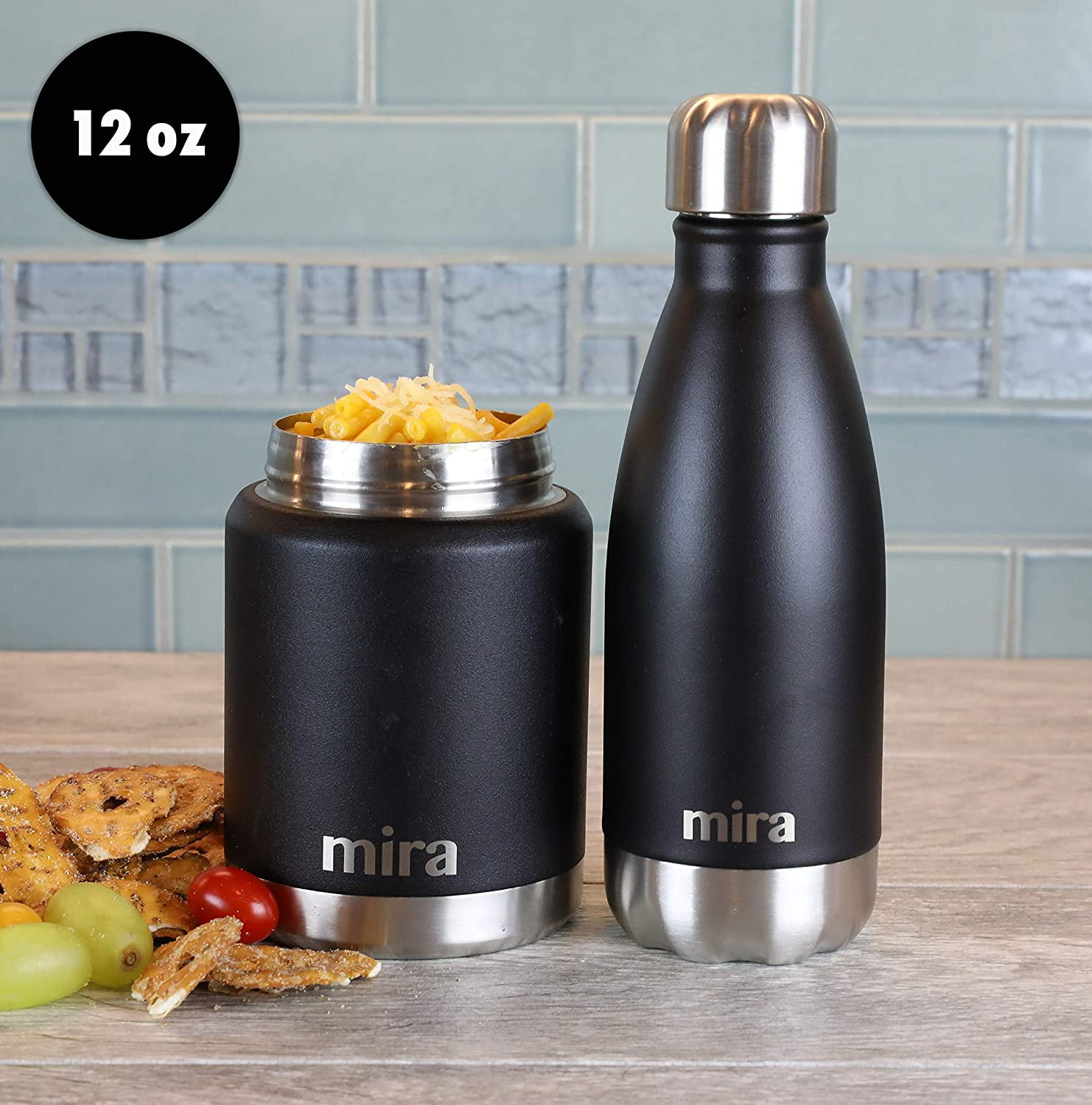 Mira 12 oz Kids Insulated Water Bottle with Straw Lid for School - Metal Stainless Steel Vacuum Insulated Thermos Flask - Racecar