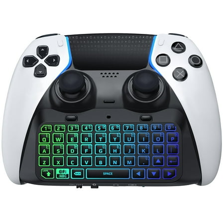 TIMOVO Wireless Keyboard for PS5 Edge Dualsense Controller with RGB Backlight, Mini Gamepad Chatpad with Built-in Speaker & 3.5MM Audio Jack for Playstation 5 Dualsense Edge Controller Accessories