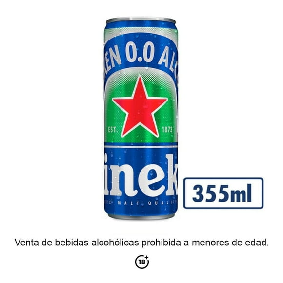 Cerveza Heineken sin alcohol lata 355 ml