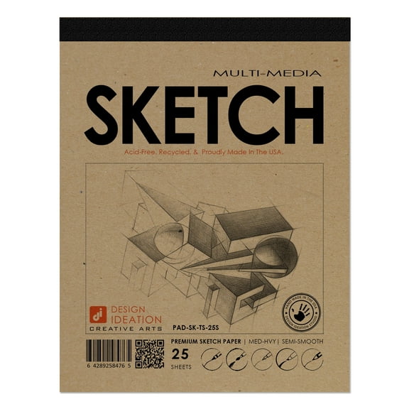 Sketch Pad. Removable Sheets. Mixed Media Paper. Lay Flat Reinforced Binding. (8.5" x 11") PAD-2550-TS (1 Pad)