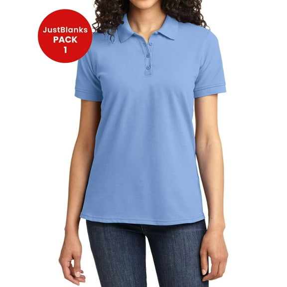 JustBlanks With a stain-release finish, this budget-minded polo is exceptionally durable Ladies Core Blend Pique Polo