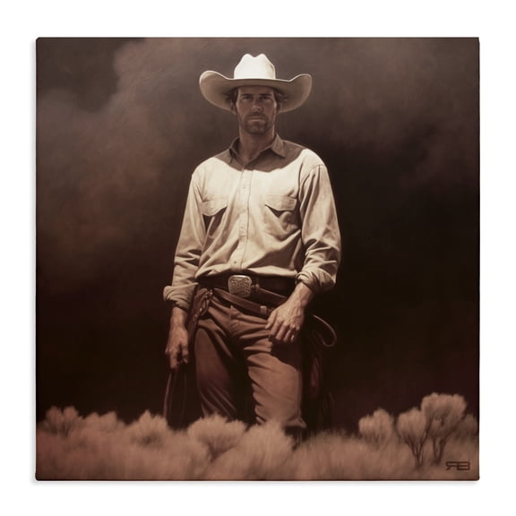 Stupell Industries Traditional Cowboy Standing in Nature Canvas Art, 24 x 24, by RB