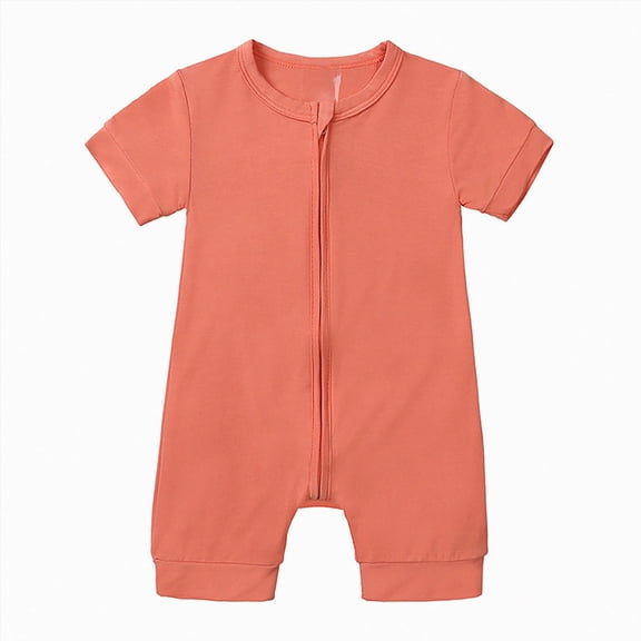 KPOPLK Newborn Unisex Jumpsuit Romper Soft Bodysuit One-Piece Short Sleeve Letter Print Clothes for 3M 6M 9M 12M 18M 24M Size 3-6 Months,Red