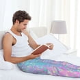 thumbnail image 4 of Uemuo Fantasy Gradient Pattern Men's Wide Leg Palazzo Lounge Pants with Pockets Light Weight Loose Comfy Casual Pajama Pants-Large, 4 of 9