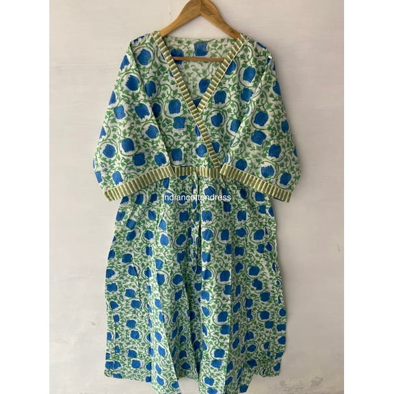 Beautiful Summer Dress,Cotton Dress,Hand Print Dress,Handblock Dress,Cotton Indian dress, Flapper Dress, Sketer Dress,Circle Dress,Summer