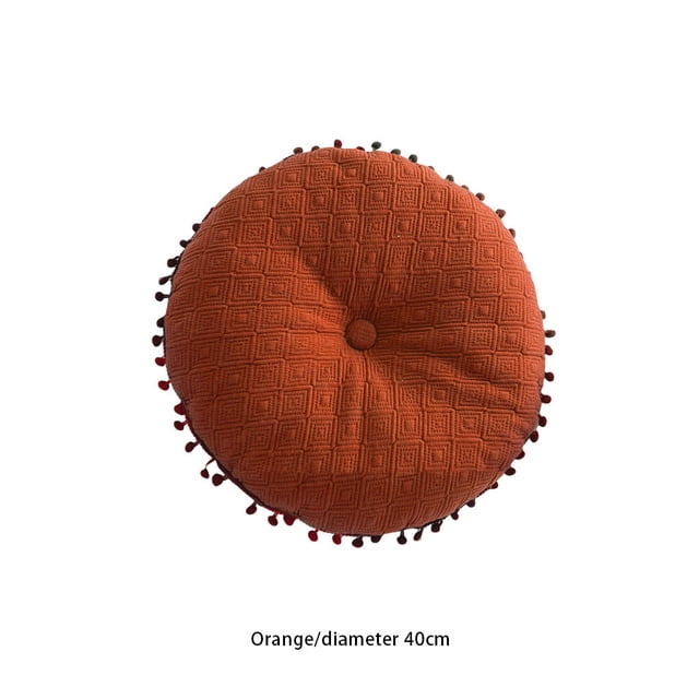 serony Coussin Rond pour Canapé Chaise Coussin de Sol Fenêtre à Franges Coussins Nordiques Bon Style Coussins Intérieur Maison Chambre Bonne Résilience Orange