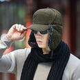thumbnail image 6 of Winter Trapper Hat, IC ICLOVER Unisex Ushanka Hunting Hat Russian Trooper Ear Flap Chin Strap Hat with Windproof Mask-Keep Warm in Cold Weather-Dark Green, 6 of 10