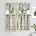 thumbnail image 2 of Kitchen Curtains and Valance Set 36 Inch Tier Pioneer Colorful Floral 3 Pieces Set Dining Room Small Curtain Drapes Cafe Curtains Valance for Home Decor Rod Pocket, 2 of 6
