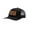 Black/Black, variant on Deer Antlers Georgia Flag Laser Engraved Leather Patch Trucker Hat, Khaki/Coffee