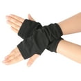 thumbnail image 2 of Womens Knitted Fingerless Long Mitten Wrist Elastic Warm Gloves, 2 of 4