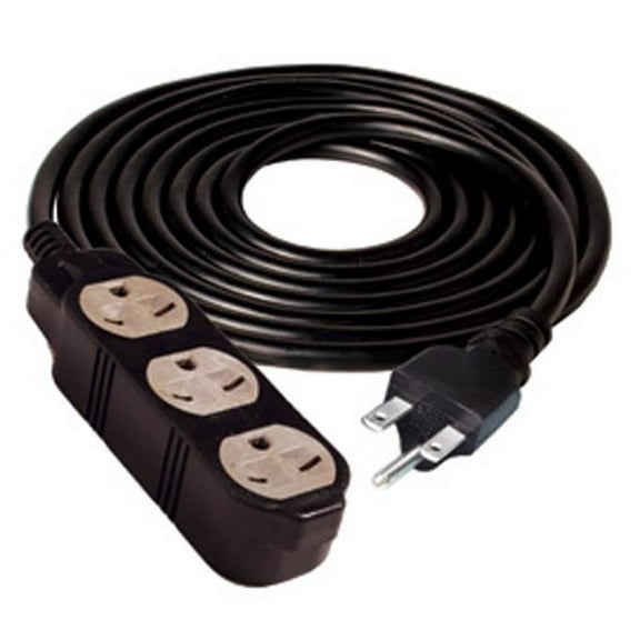 HYDROFARM 25 FT 240V 14 Gauge 3 Outlet Grounded Plug Heavy Duty Extension Cord