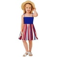 thumbnail image 2 of Zanarzt Toddler Girl Summer Outfits 4th Of July Baby Girl 4th Of July Outfit Toddler Girl Dress Flag Print 4Th Of July Sleeveless Toddler Girls Blue,12-18 Months, 2 of 9