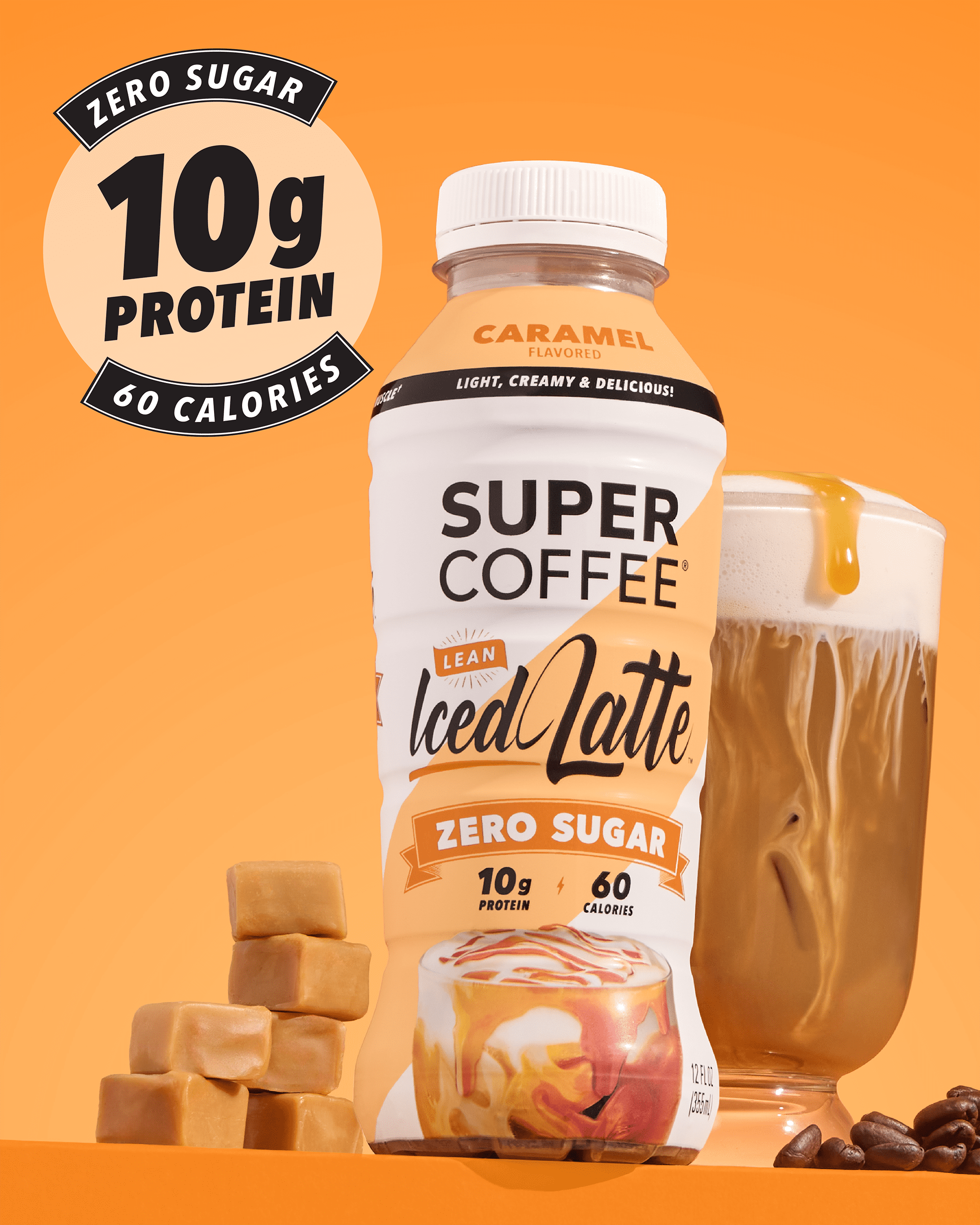 (3 pack) Super Coffee Caramel Latte Iced Coffee Bottle 12 fl oz