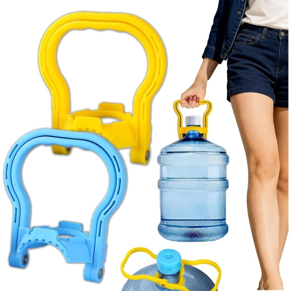 Anti Slip Water Jug Carrier – 5 Gallon Water Bottle Lifter with Locking Ring & Widened Grip Handle, Secure Vertical Lift Design for Home, Office, and Water Delivery