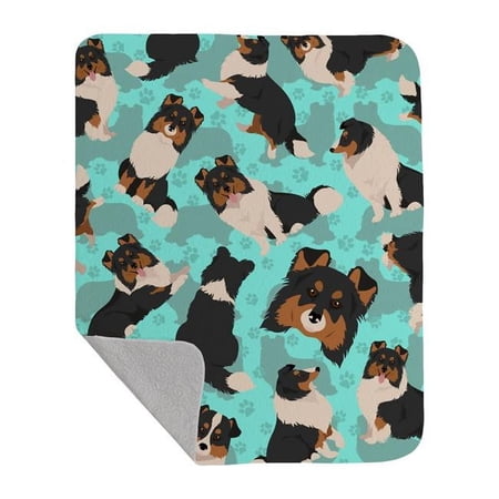 Carolines Treasures MLM1086LQB 50 x 60 in. Tricolor Sheltie Quilted Blanket Blue