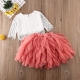 thumbnail image 3 of Baby Girl's Solid Color Long Sleeve Lace Shirt + Tulle Tutu Skirt Set, 3 of 8