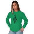 thumbnail image 3 of Bird Triangle Rose Floral Spiritual Women's Long Sleeve T Shirt Brisco Brands 2X, 3 of 6