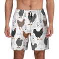thumbnail image 3 of Uemuo Retro Rooster Pattern Mens Swim Trunks Quick Dry Board Shorts with Mesh Lining, Stretch Beach Shorts Quick Dry No-Chafing Board Shorts-Small, 3 of 9