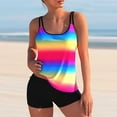thumbnail image 1 of Plus Size Tankini Women's Swimsuit Two-Piece Tummy Control Sling Print Swimsuit, 1 of 2