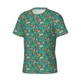 thumbnail image 3 of Yiaed Jungle Animals Print Mens Short Sleeve Tight Fit T-Shirt, Crewneck Casual Tee-Large, 3 of 5