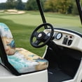 thumbnail image 3 of Garronmavis Beach Turtle Starfish Golf Cart Elastic Seat Covers Universal for Heat Protection Split Backrest Front Seat Cover for All Weather Conditions Interior Accessiores, 3 of 6