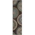 thumbnail image 2 of SAFAVIEH Veranda Axum Geometric Indoor/Outdoor Runner Rug, 2'3" x 12', Chocolate/Blue, 2 of 8