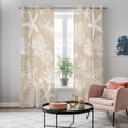 thumbnail image 4 of Rustic Coastal Kitchen Curtains Window Panels, Sea Nautical Summer Beach Starfish Coral Insulated Window Treatment Curtain, Grommet Curtains for Bedroom/Living Room/Bathroom, 2 Piece 42"Wx84"L, 4 of 8
