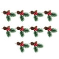 thumbnail image 5 of 20 Pcs Christmas Pine Tree Branches Lifelike Berries and Pine Cones Decoration, 5 of 7