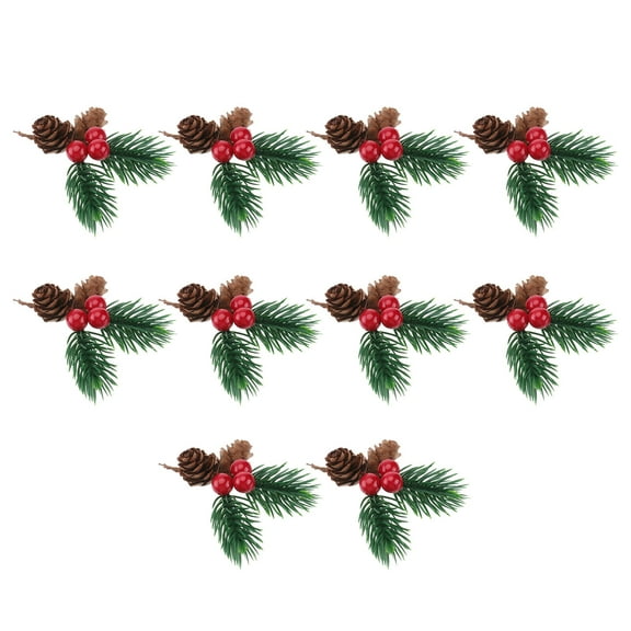 WASHWEPE 10 Pcs Artificial Pine Branches Set Christmas Pine Tree Branches Assorted Color PVC Decoration