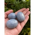 thumbnail image 5 of WHOLESALE Angelite Pebble, Large Angelite Tumbled Stone, Natural Polished Blue Angelite Crystals (Angelite, 0.25 Pound), 5 of 8