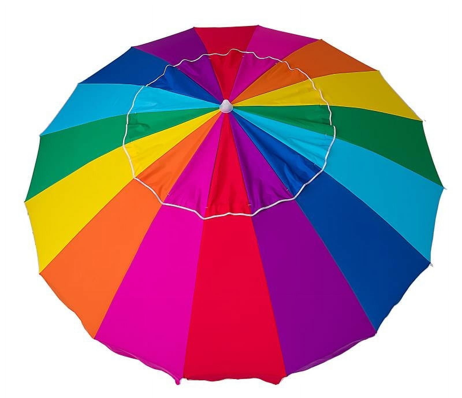 Mainstays 8' Rainbow Beach Umbrella, Adjustable Tilt