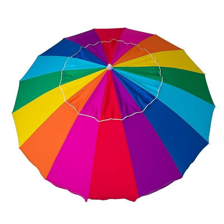 Mainstays 8 Ft Rainbow Beach Umbrella, Adjustable Tilt photo 2