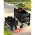 thumbnail image 5 of VEVOR Double Decker Wagon Collapsible, 400L Heavy Duty Folding Wagon Cart, Extended Long Garden Cart with All-Terrain Wheels, Support Up to 450lbs, Outdoor Utility Wagon for Camping, Sports, 5 of 10