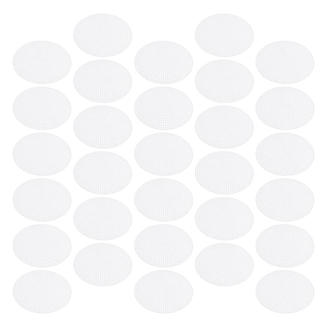 FUTUREORYY 30Pcs White Round Plastic Craft Mesh Sheets Reusable for Embroidery Knitting and Stitching