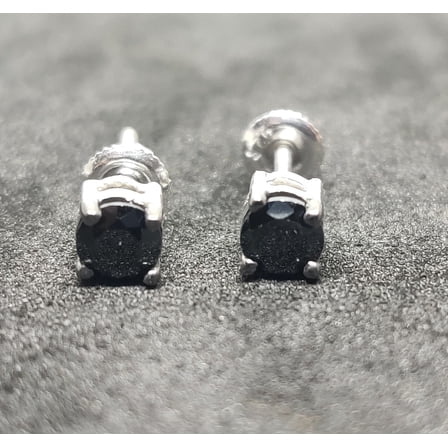 BLACK DIAMOND Stud Earrings With 925 Sterling Silver In Black Rhodium Finish,Black Diamond CZ Stud Earrings,Wedding Gifts,Handmade Jewelry