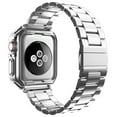 thumbnail image 2 of Metal Apple Watch Band 42mm 44mm 45mm Stainless Steel Strap with TPU Cover, WristBand Link Bracelet Chain for iWatch Series 7 6 5 4 3 2 1 SE, 2 of 7