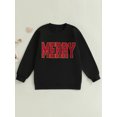 thumbnail image 5 of Mommy and Me Christmas Matching Outfits Merry Letter Sweatshirt Embroidery Crewneck Pullover Tops, 5 of 10