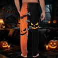 thumbnail image 6 of GrmtClth Halloween Pajamas Pants for Men Breathable Bottoms Witch Pumpkin Ghost Face Graphic Print Loose Fit Night Pants for 2026 Halloween with Pocket Saffron L, 6 of 6