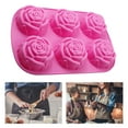 thumbnail image 4 of Opvise 3D Reusable 6-Cavity Rose Flower Shape Silicone Cake Mold, Non-Stick, for Kitchen, 4 of 7