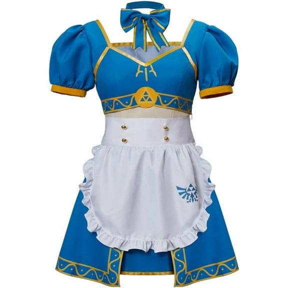 Princess Cloth Anime Maid Dress Lolita Dress with Apron Outfit for Women Adult