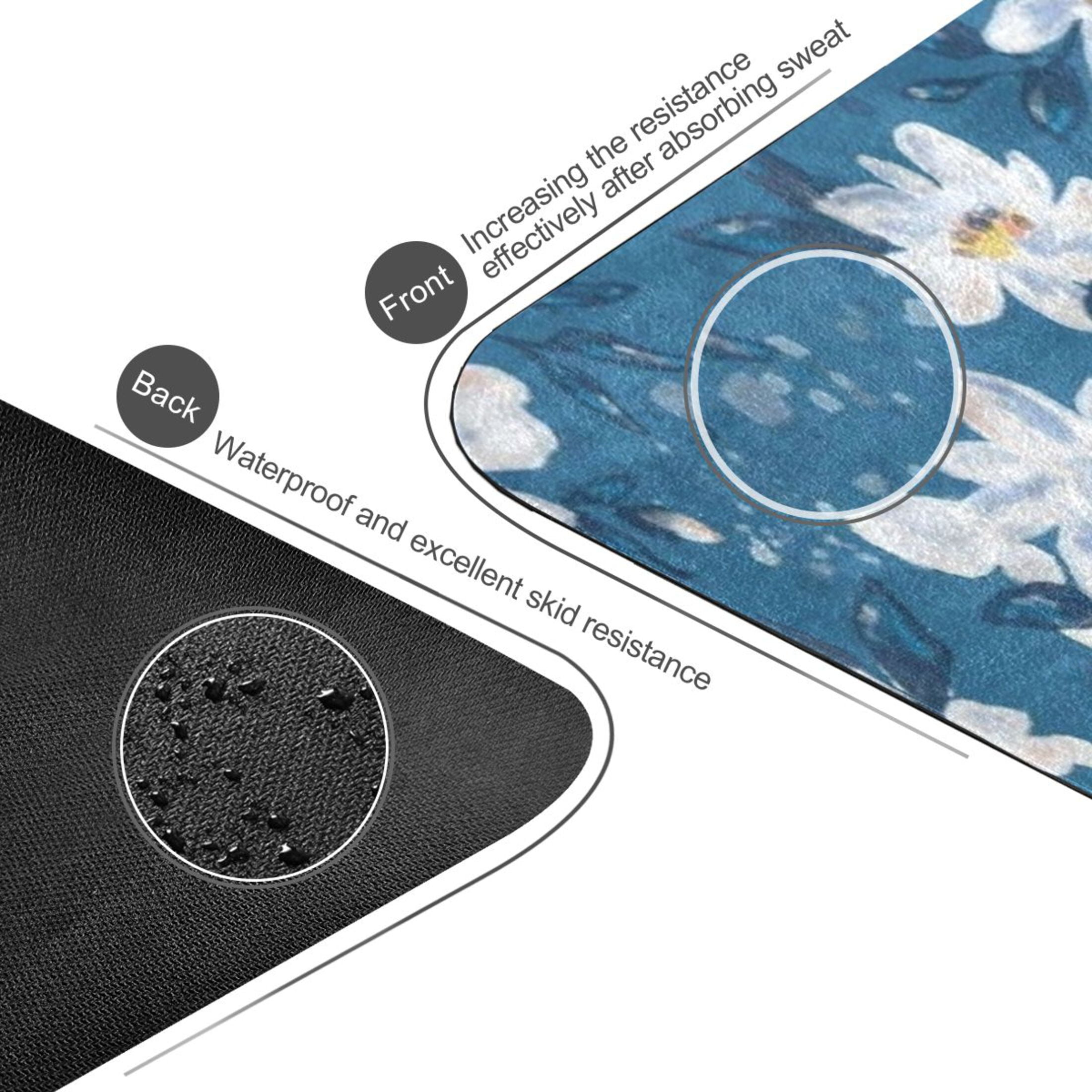 BZSMCE Yoga Mat Women Fitness Mat Azure Floral Serenity Pattern