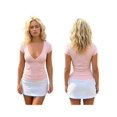 thumbnail image 2 of LMLYSoH Womens Summer T Shirt Short Sleeve Cross Front V Neck Solid Color Casual Slim Fit Tops, 2 of 7