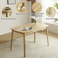 thumbnail image 6 of Hassch 5-Piece Dining Table Set, Solid Wood Kitchen Table with 4 Upholstered Chairs for Home Apartment, Wood Color, 6 of 7
