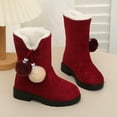 thumbnail image 5 of breaise Girls Winter Boots Mid-Calf Bowknot Booties Kids Lightweight Warm Plush Soft Velvet Girls Fancy Boots, 5 of 9