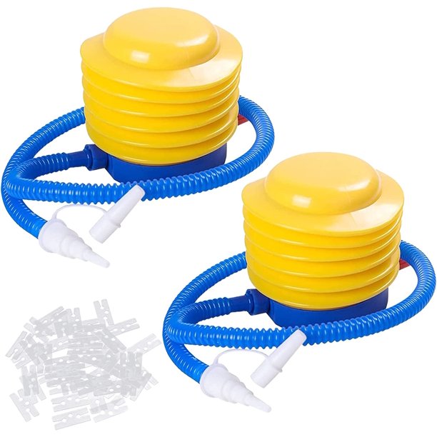Bomba de 2 globos - bomba de aire de bomba de pie grande - diseño robusto y plástico duradero, ligera y compacta - bomba de aire para globos, colchones de aire, piscinas infantiles, pelotas JFHHH pequeña