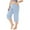 Blue, variant on Usmixi on Sale Capris for Women Womens Plus Size Capris Casual Solid Drawstring Elastic Waist Capri Pants Summer Breathable Loose Wide Leg Cropped Trousers with Pocket