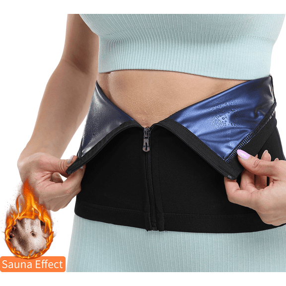 COMFREE Women Sauna Shaper Waist Trimmer Sweat Waist Trainer Sauna Belt Slimming Belt with Zipper