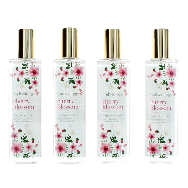 Cherry Blossom by Bodycology, 4 Pack 8 oz Fragrance Mist for Women